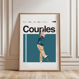 Fred Paare Poster, Golf Kunst, Modernes Golf Poster, Mid-Century Modern, Golf Fans, Golf Geschenk, Golf Schlafzimmer Dekor, Minimal Golf Druck