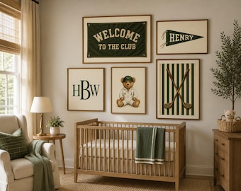 Golf Nursery Wall Art: Personalized Baby Room Prints - Digital Download