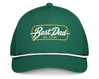 Golf Rope Hat, Best Dad By Par Golf Cap, Golf Gift for Dad, Father's Day Gift, Christmas Gift for Golfer Dad, Green Rope Snapback