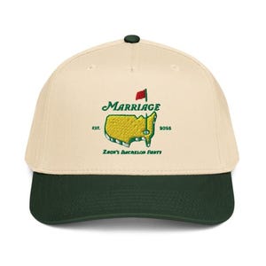 Hoed vrijgezellenfeest: borduursel golfthema (snapback, verstelbaar)