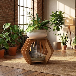 Modern Cat House Digital Plans, Laser Cut File, CNC Router Project, SVG Dxf Ai Files, DIY Cat Furniture