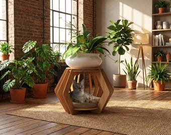 Modern Cat House Digital Plans, Laser Cut File, CNC Router Project, SVG Dxf Ai Files, DIY Cat Furniture