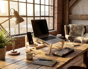 Verstellbarer Laptopständer aus Holz CNC und Laserschnittdateien (Digitaler Download)