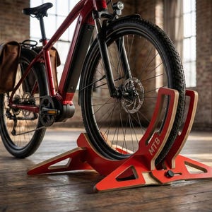 Archivo de corte láser CNC para soporte de bicicleta ajustable: Portabicicletas universal (archivos SVG, DXF y AI)