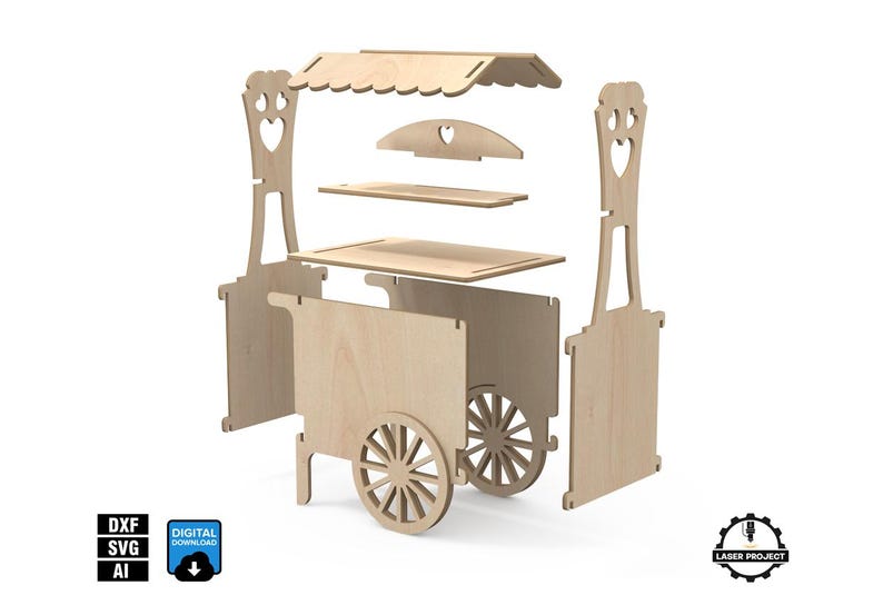 CNC Router Candy Cart Plans: Digital Download for 3/4