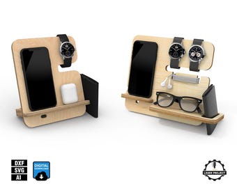 Laser Cut Charging Mobile Stand CNC Smartphone Stand Files: Laser