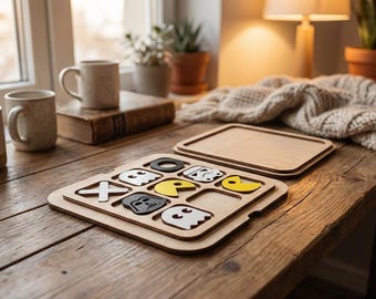 Tic Tac Toe - Wooden XO Game for CNC – svg, dxf, Ai Files for CNC Router and Laser Cutting
