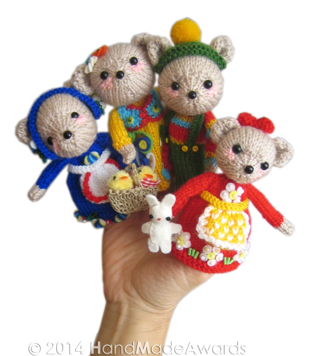 Family BEAR Finger Puppets PDF Email Knit PATTERN - Etsy