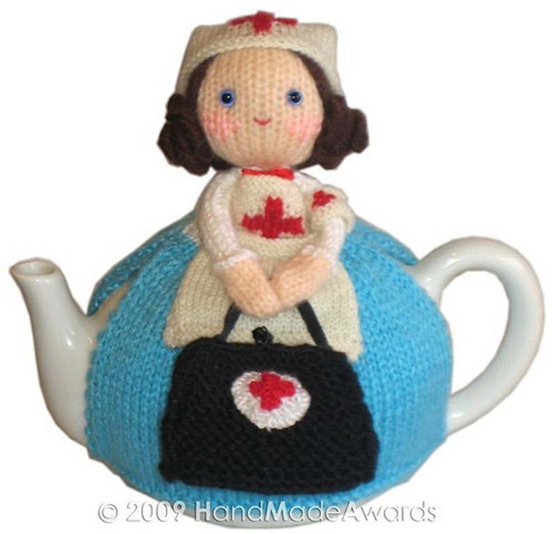 Sweet NURSE with CHILDREN Tea Cosy Email Crochet PATTERN image 2