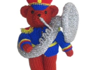 Teddy with Musical Instrument PDF Email Knit PATTERN