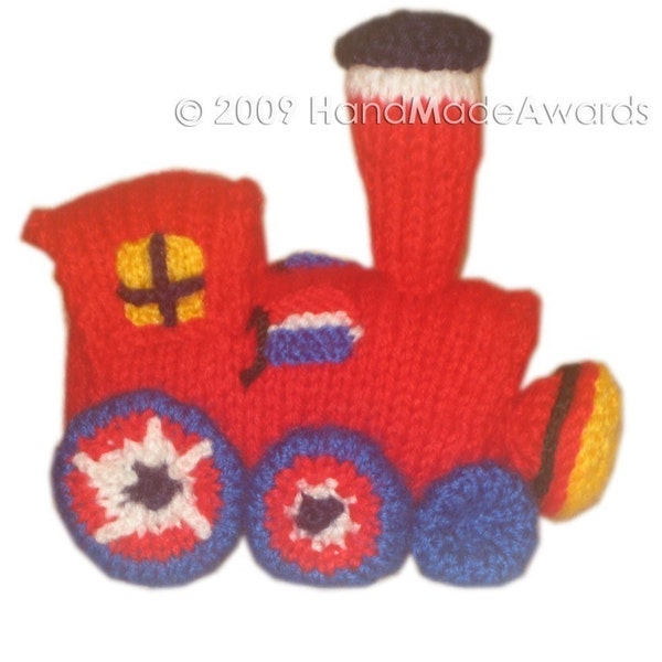 The Red TRAIN Machine and the lovely Three Wagons PDF Email KNIT Pattern