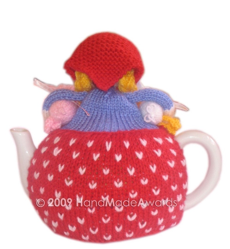 Lovely Margaret The Farmer with her Baby Pig and Little Goose Tea Cosy PDF email KNIT PATTERN image 4