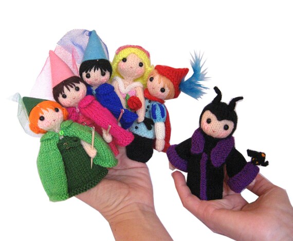 Sleeping Beauty Finger Puppets PDF Email KNIT PATTERN | Etsy