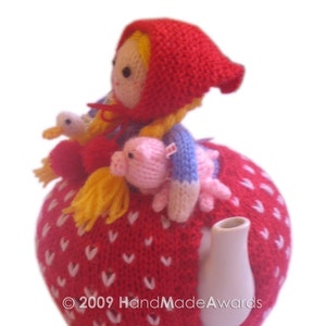 Lovely Margaret The Farmer with her Baby Pig and Little Goose Tea Cosy PDF email KNIT PATTERN image 3