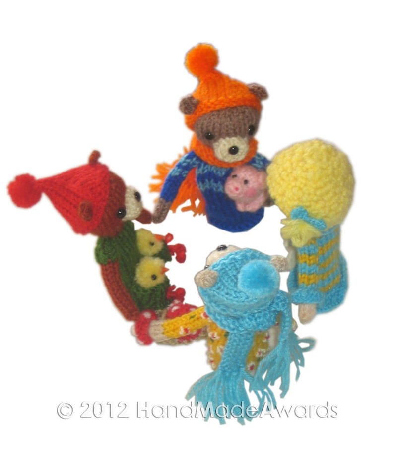 GOLDILOCKS and the Three Bears Finger PUPPETS Pdf Email Knit PATTERN image 2