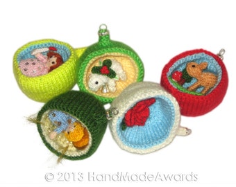 Christmas Diorama Ball Little LAMB Ornament Pdf Email CROCHET PATTERN