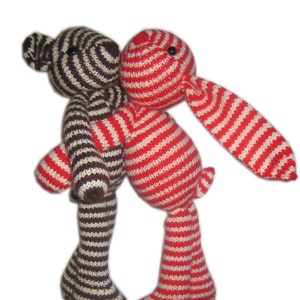 Bubu Bear the striped TEDDY PDF Email Knit PATTERN image 1