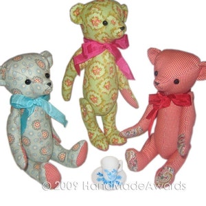 sweet fabric Teddy bear classic vintage style Pdf email PATTERN image 4