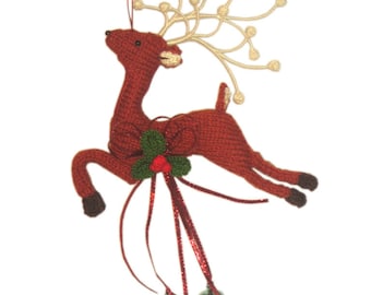 Christmas REINDEER Ornament PDF Email Knit PATTERN