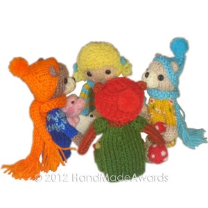 GOLDILOCKS and the Three Bears Finger PUPPETS Pdf Email Knit PATTERN image 4