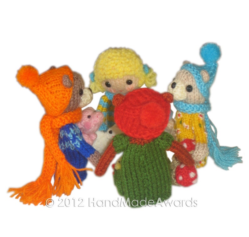 GOLDILOCKS and the Three Bears Finger PUPPETS Pdf Email Knit PATTERN image 4