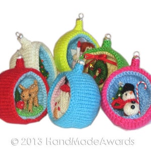 Chistmas Diorama Ball SQUIRREL Ornament Pdf Email Knit PATTERN image 5