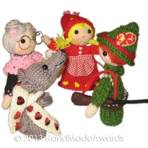 LITTLE Red Riding Hood Finger Puppets PDF Email Knit PATTERN - Etsy