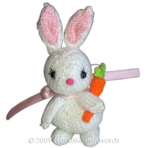 Sweet BUNNY with Carrot and Owl PDF Email Knit PATTERN image 5