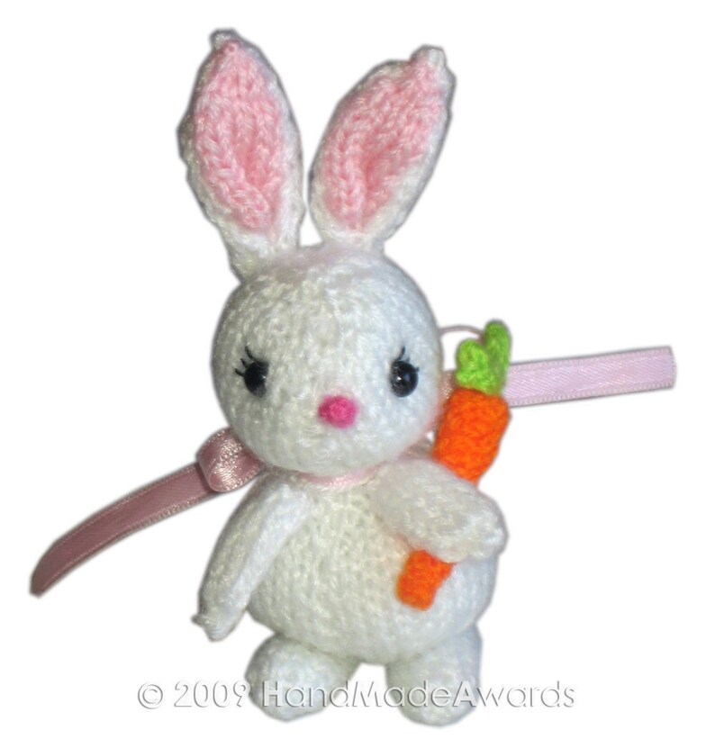 Sweet BUNNY with Carrot and Owl PDF Email Knit PATTERN image 5