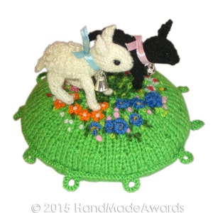 Two little Lambs Pincushion Pdf Email Knit PATTERN