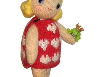 Monica Girly DOLL and her PRINCE Frog Pdf Email Knit PATTERN