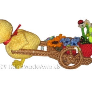 Lovely CHICK with Small Car PDF Email Knit PATTERN image 2