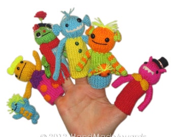 My MONSTERS from the Moon Finger PUPPETS Pdf Email Knit PATTERN