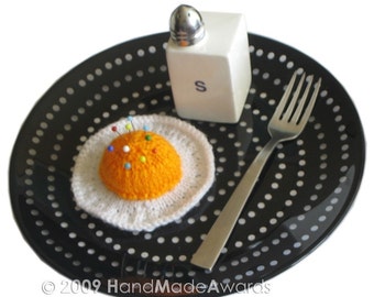 Fried Egg PINCUSHION Pdf Email Knit PATTERN