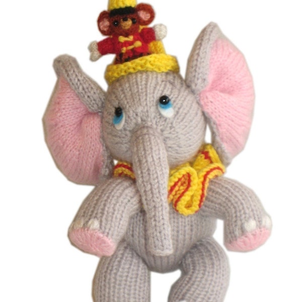 sweet Elephant with little friend pdf Email knit PATTERN