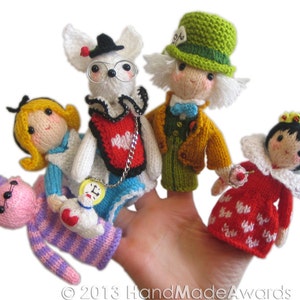 ALICE in WONDERLAND Finger Puppets Pdf Email Crochet PATTERN