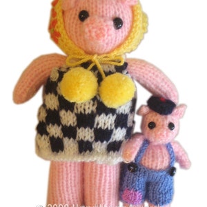 Mummy Pig with her Child Pocket Friend PDF Email KNIT PATTERN image 2