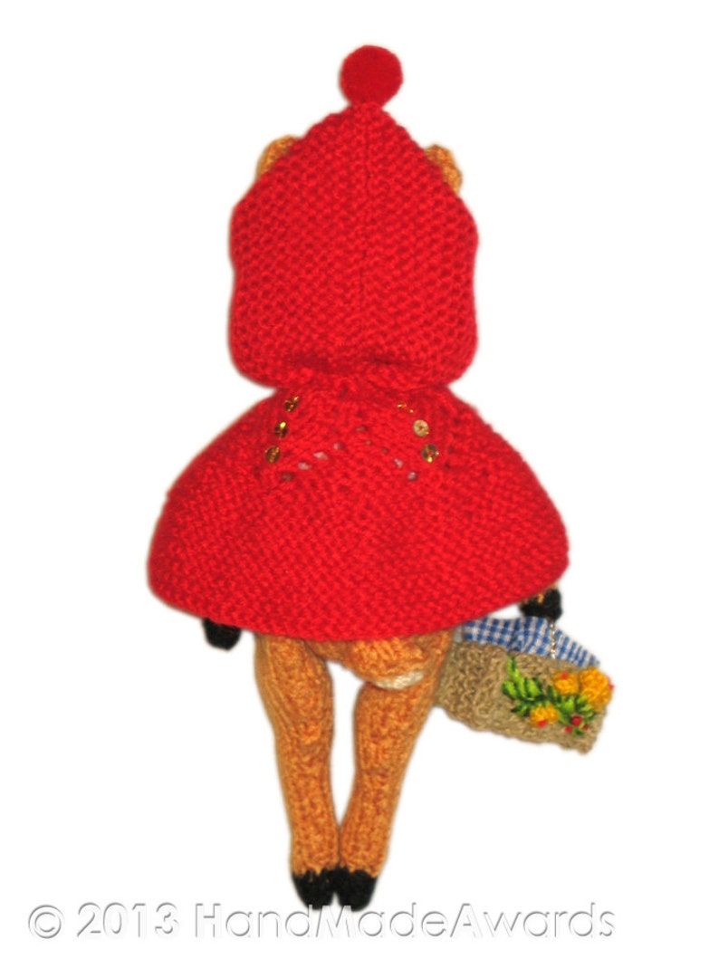 Little Red Riding Hood Fawn PDF Email Knit PATTERN image 4