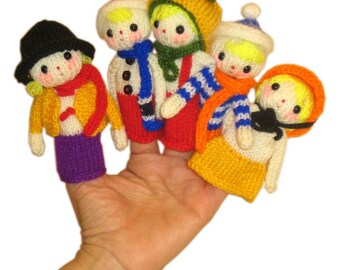 The Snow Family Finger Puppets PDF Email Knit PATTERN