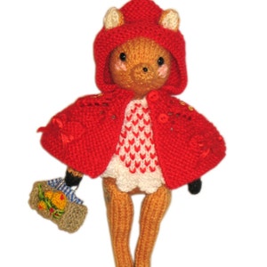 Little Red Riding Hood Fawn PDF Email Knit PATTERN image 2