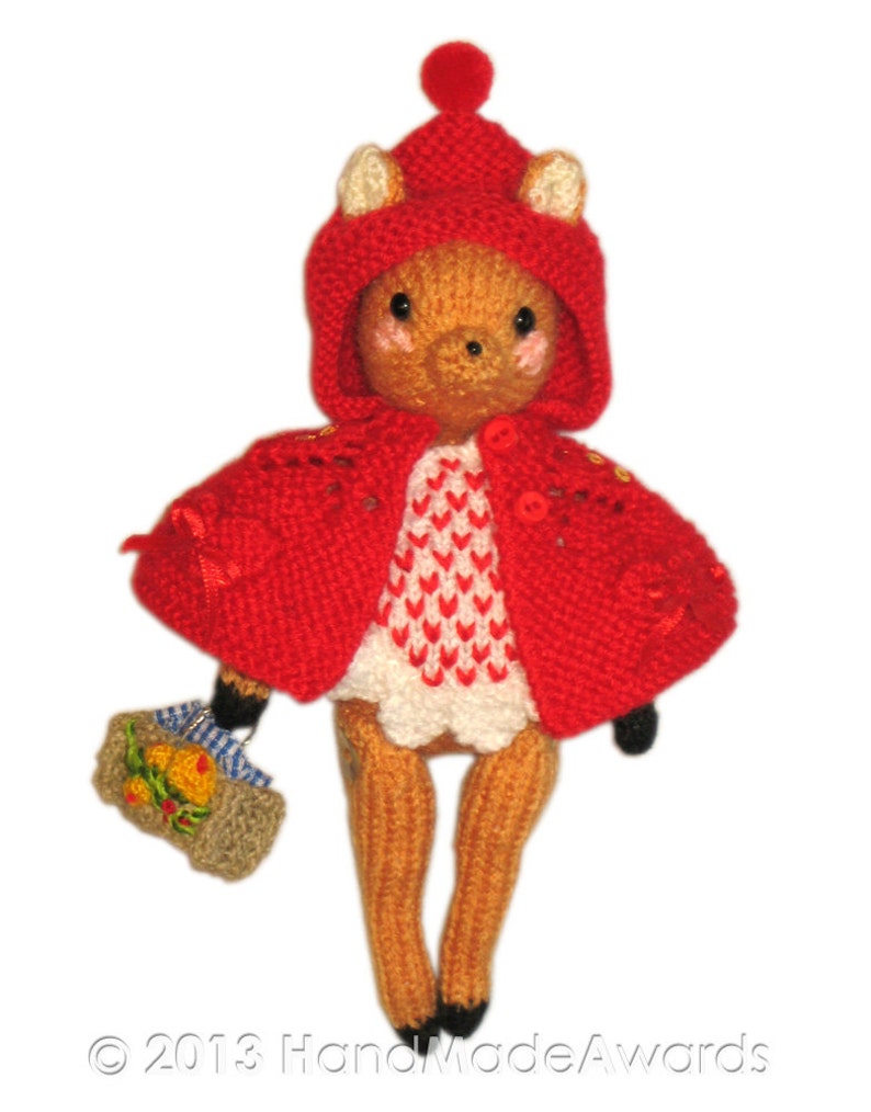 Little Red Riding Hood Fawn PDF Email Knit PATTERN image 2