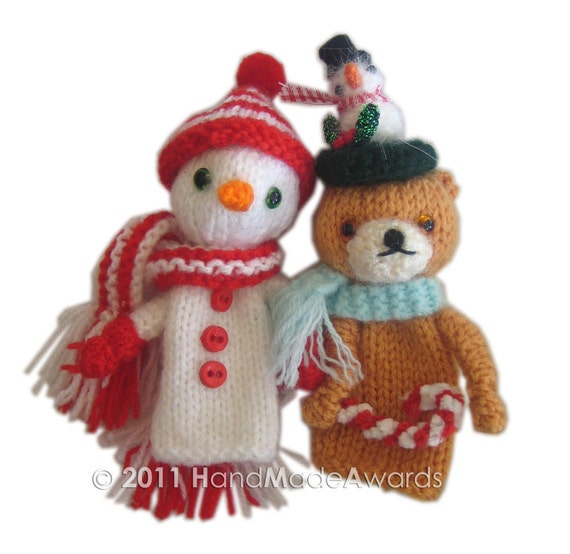 Christmas Finger Puppets Pdf Email Knit Pattern Christmas Finger Puppets Pdf Email Knit Pattern