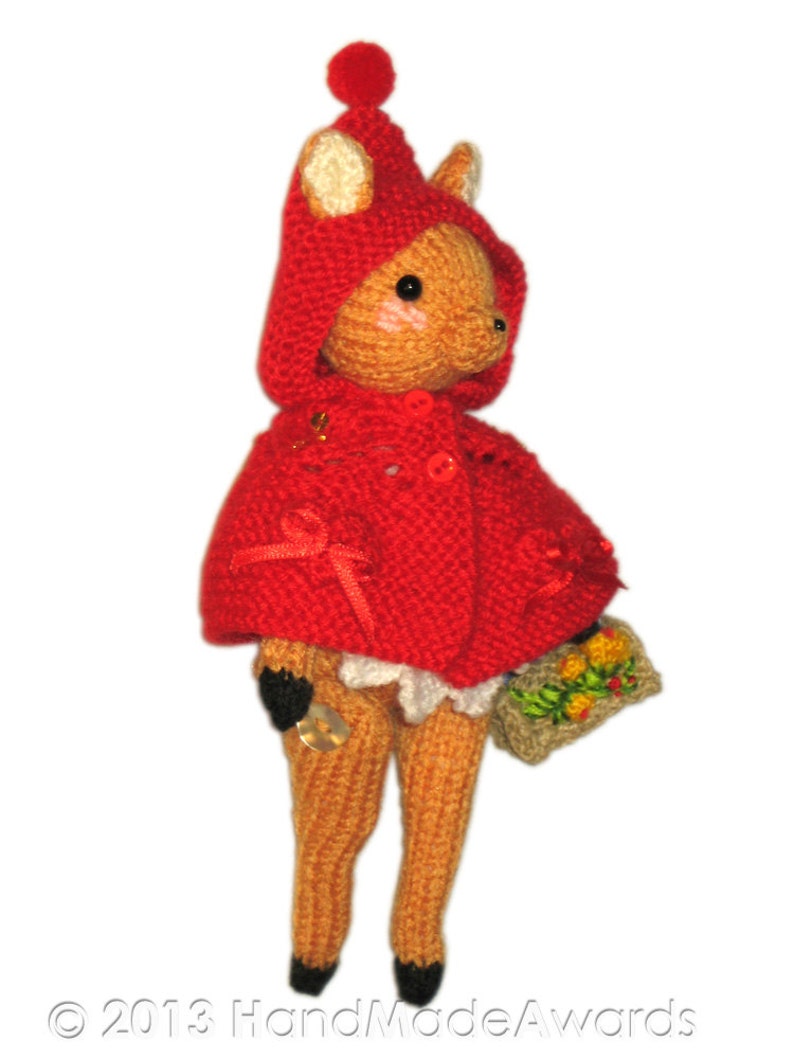 Little Red Riding Hood Fawn PDF Email Knit PATTERN image 3