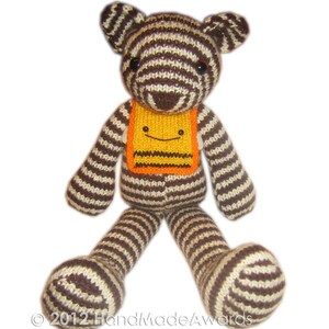 Bubu Bear the striped TEDDY PDF Email Knit PATTERN image 4