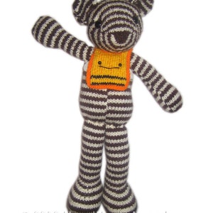 Bubu Bear the striped TEDDY PDF Email Knit PATTERN image 3