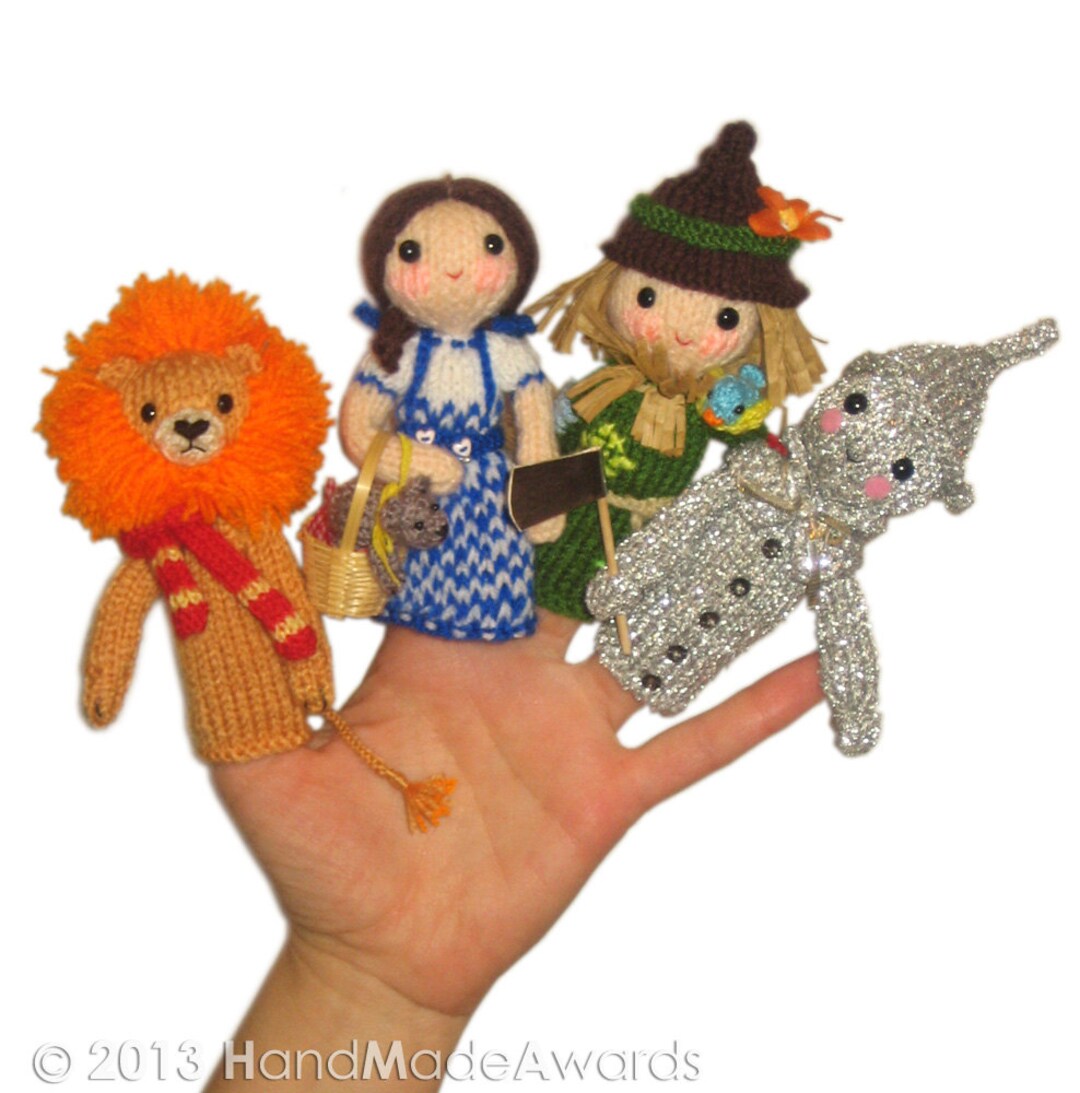 The Wizard of Oz Finger PUPPETS PDF Emal Knit PATTERN - Etsy