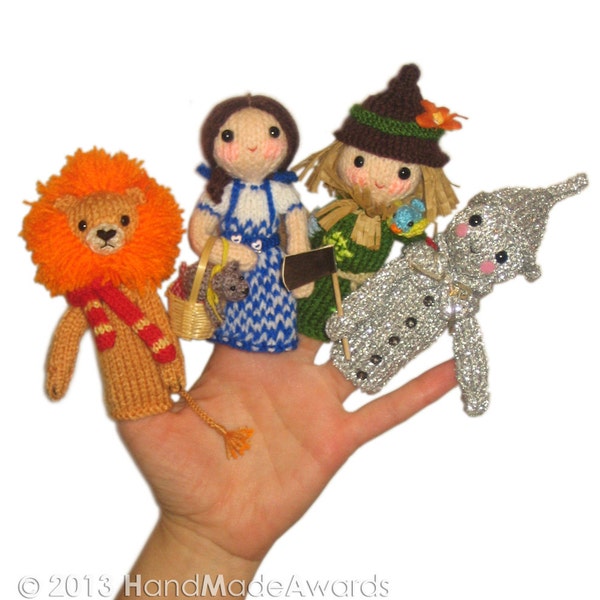 The Wizard of Oz Finger PUPPETS PDF Emal Knit PATTERN