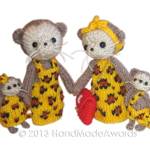 LEOPARDS Family Finger Puppets Pdf Email Knit PATTERN - Etsy