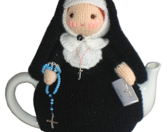 Mary nun from the Vaticano tea cosy Pdf email knit Pattern