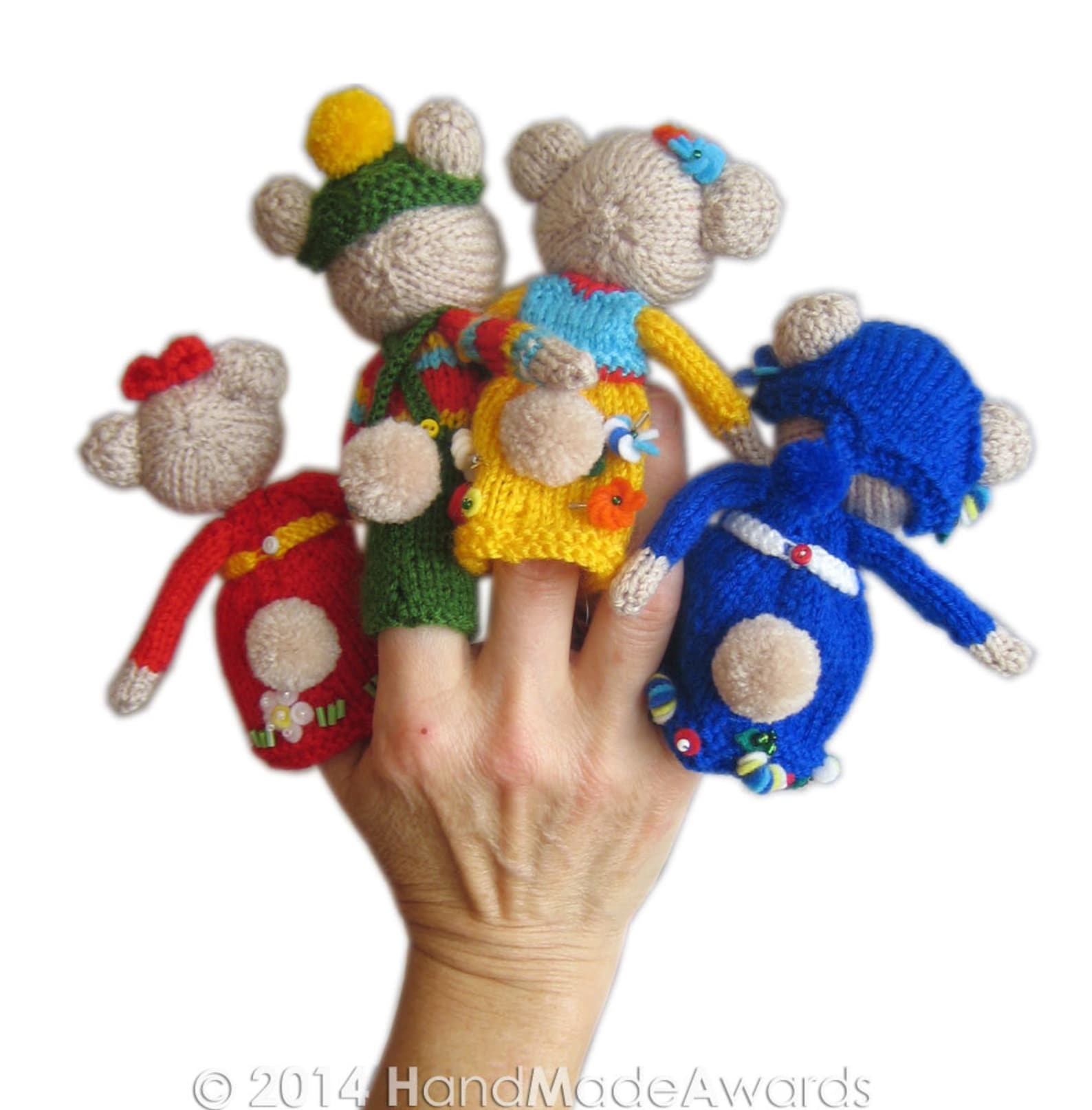 Family BEAR Finger Puppets PDF Email Knit PATTERN | Etsy